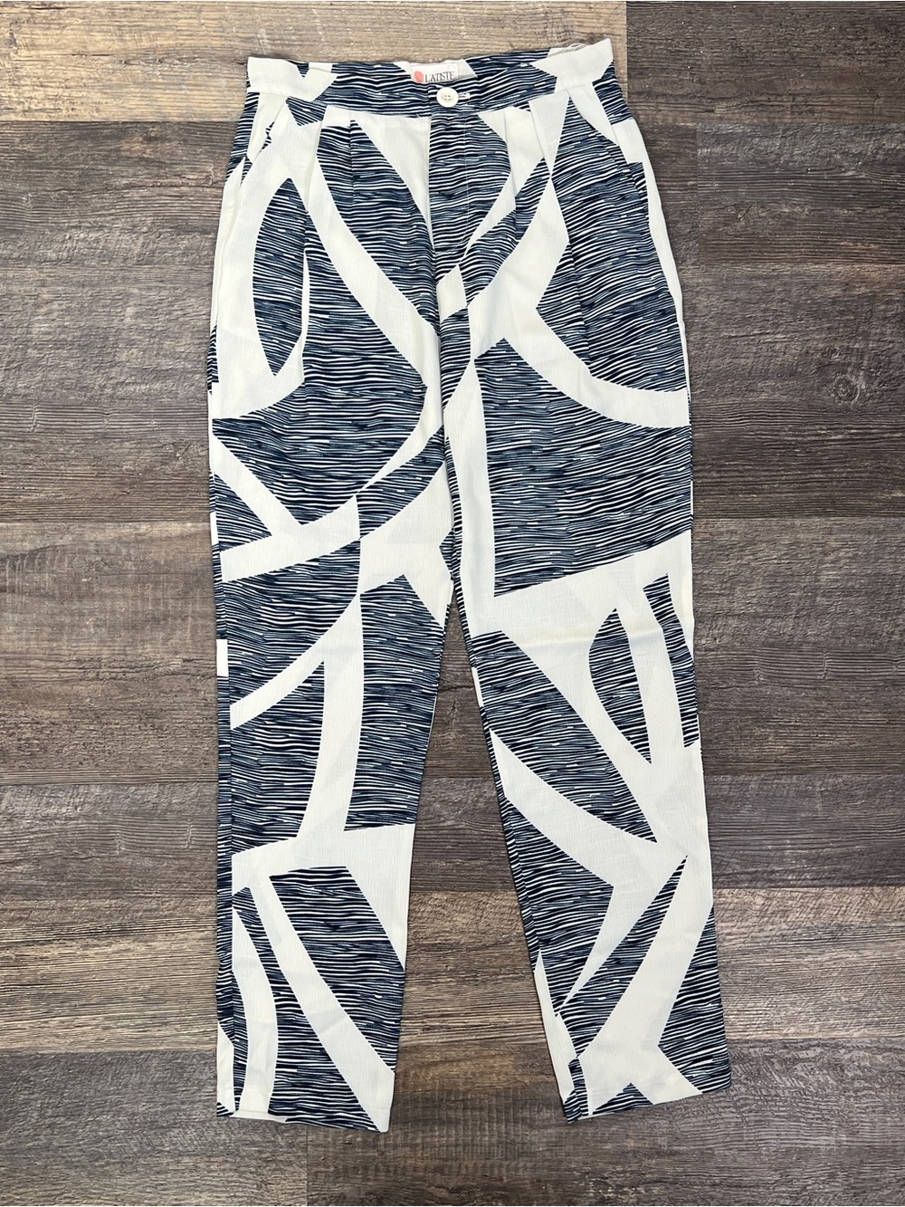 L'atiste blue and white straight leg dress pants size medium M B165